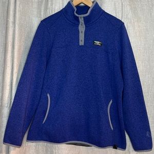 LL Bean Fleece Purple Snap Pullover Woman’s Size XL